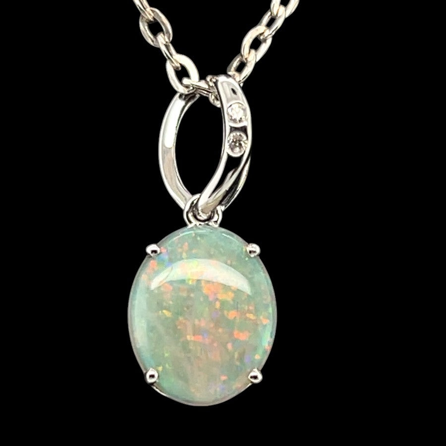 14CT GOLD SOLID OPAL PENDANT (SP3350)