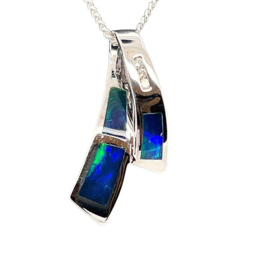 14CT INLAID OPAL PENDANT (SP3354)