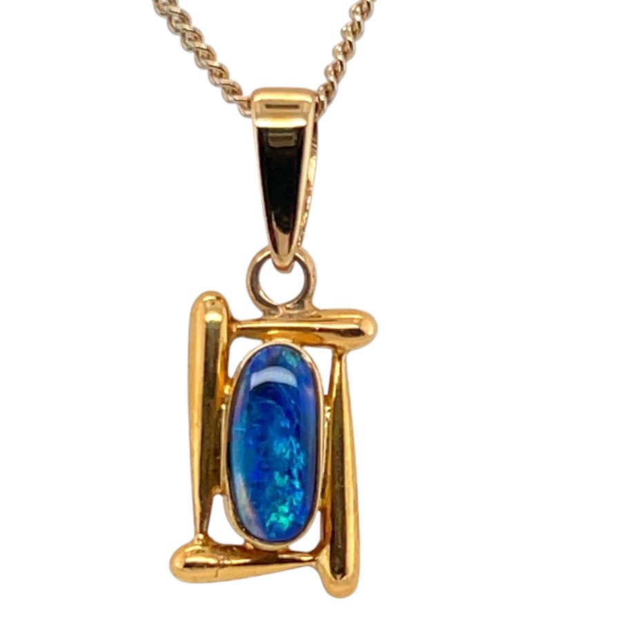 18CT SOLID BLACK OPAL PENDANT (SP3360)