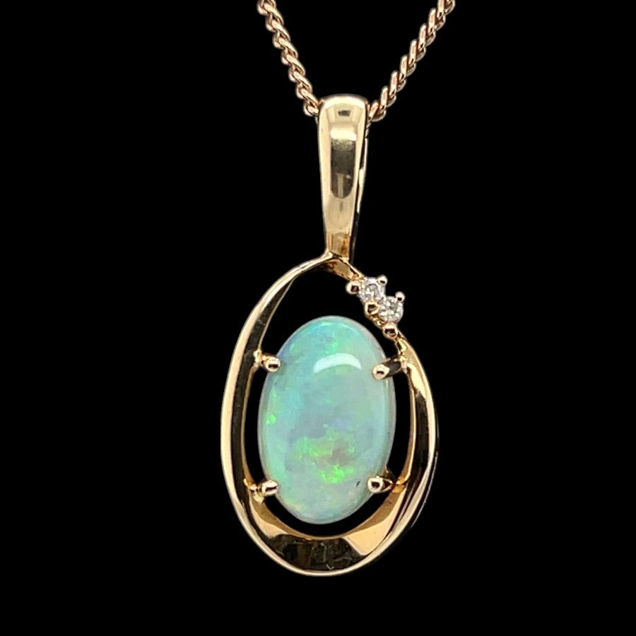 14CT SOLID OPAL PENDANT (SP3356)