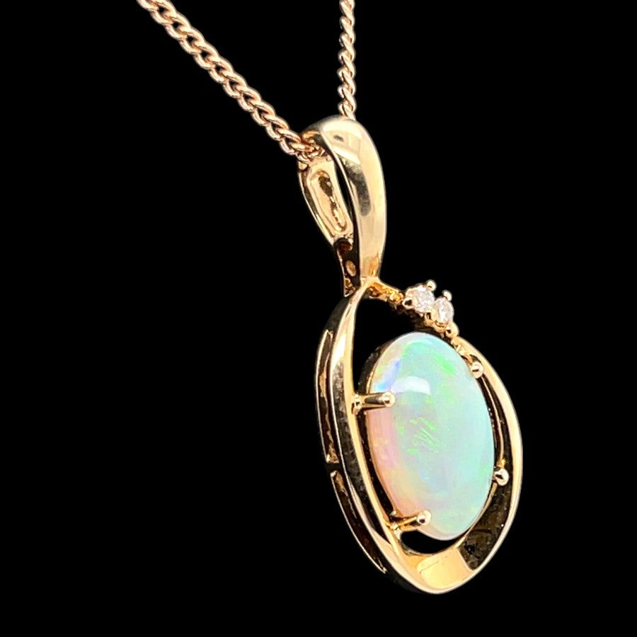 14CT SOLID OPAL PENDANT (SP3356)