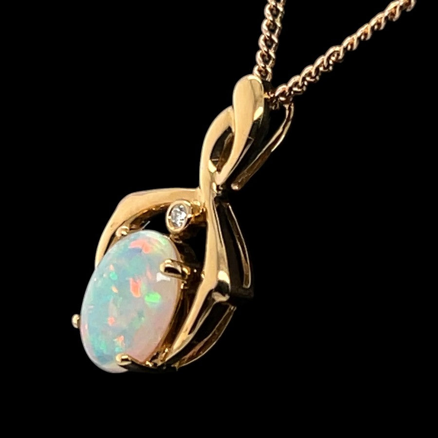 18ct Gold Solid Opal Pendant (sp3371)