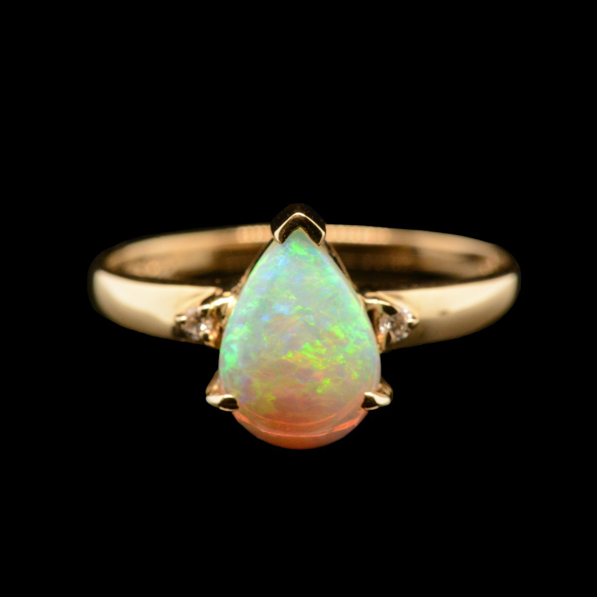 14ct Crystal Solid Opal Ring (SR2014)