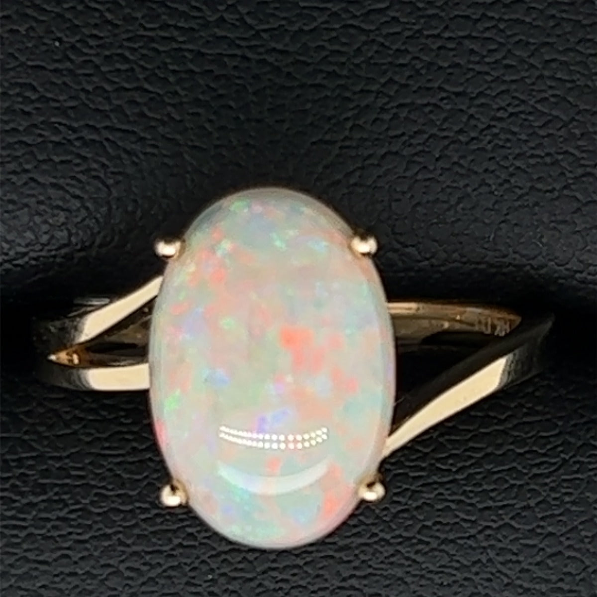 14ct Yellow Gold Solid Opal Ring (sr299)