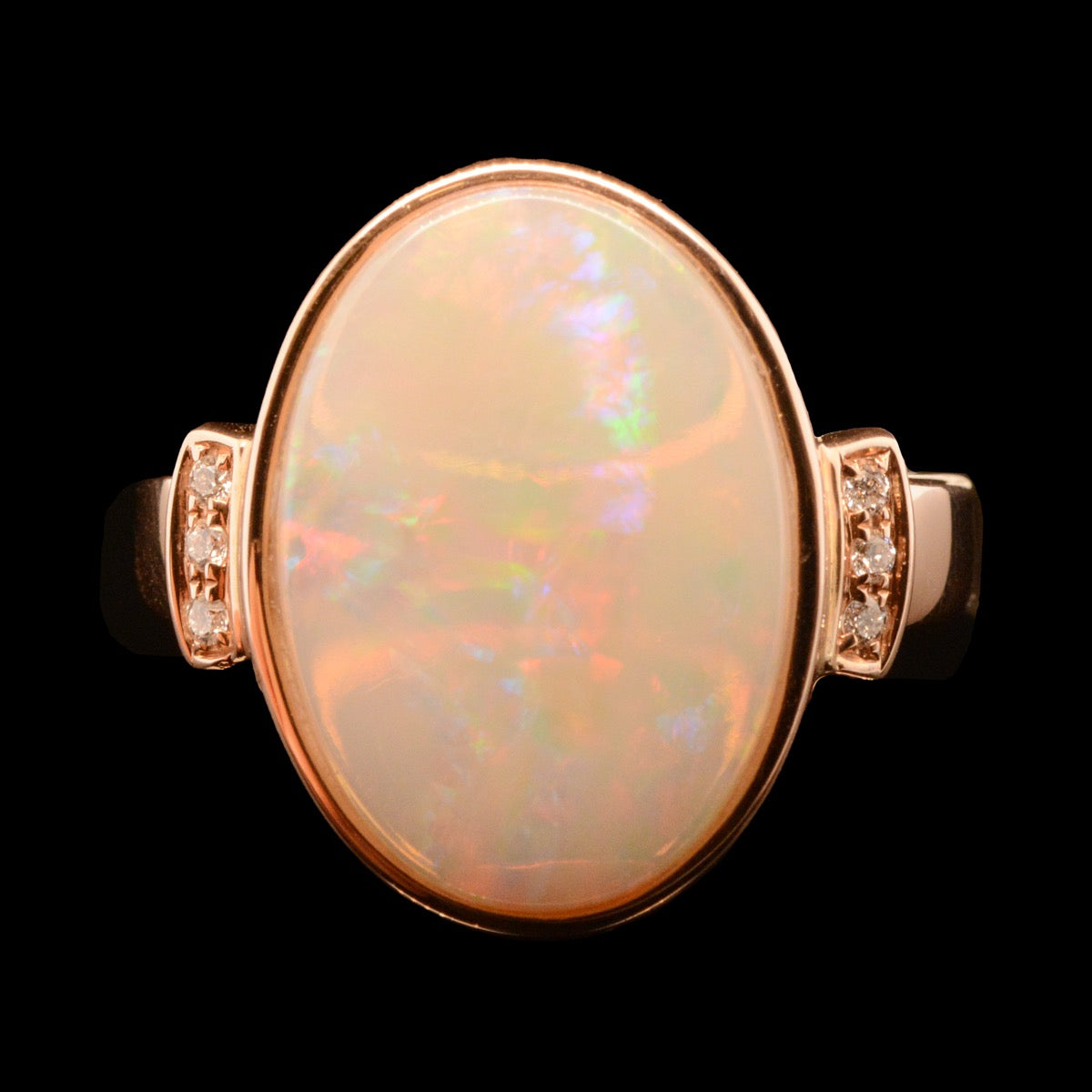 14ct Rose Gold Opal Ring (sr5593)