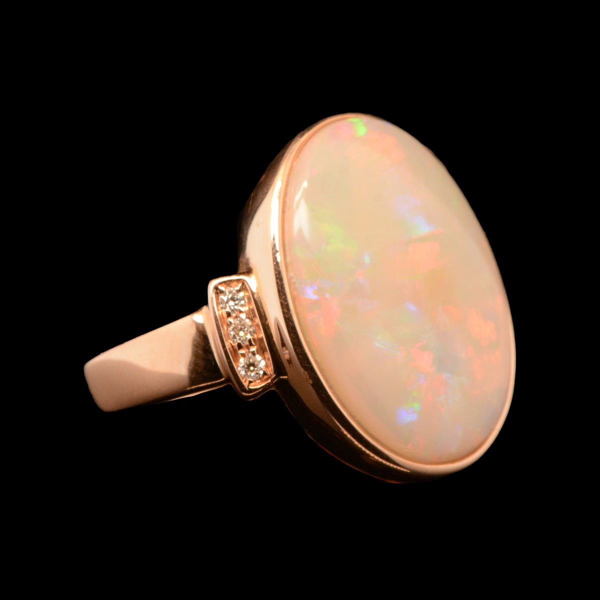 14ct Rose Gold Opal Ring (sr5593)