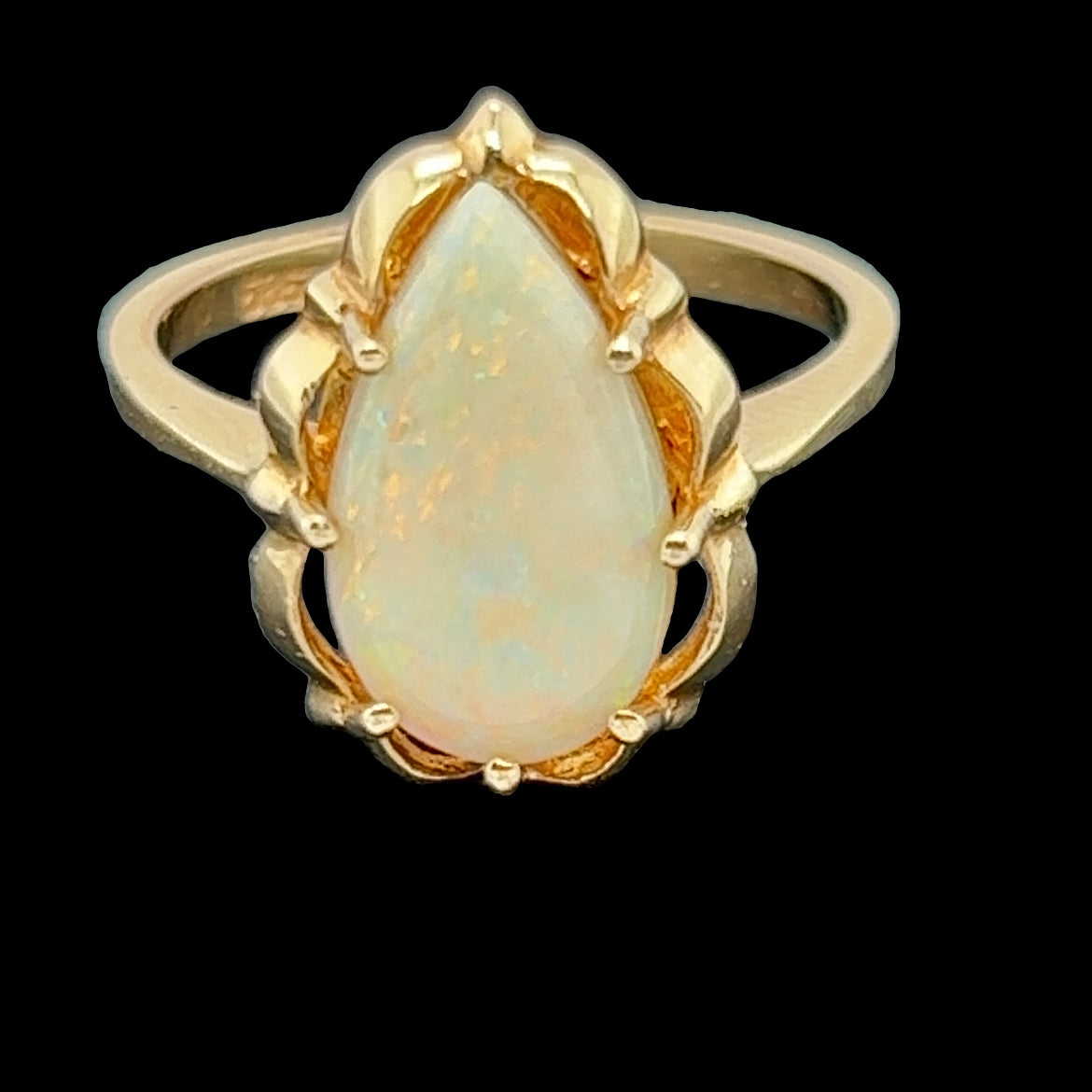 14ct Gold Solid Opal Ring (sr7037)