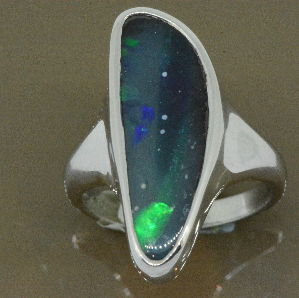 Sterling Silver Boulder Opal Ring (br8233)