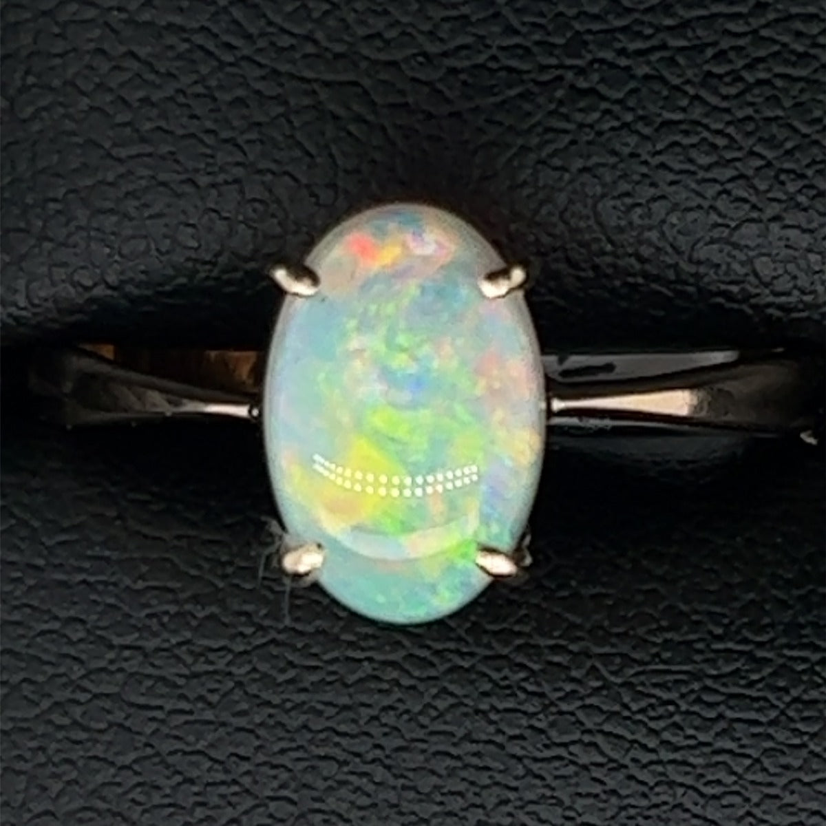 14ct Yellow Gold Solid Opal Ring (sr318)