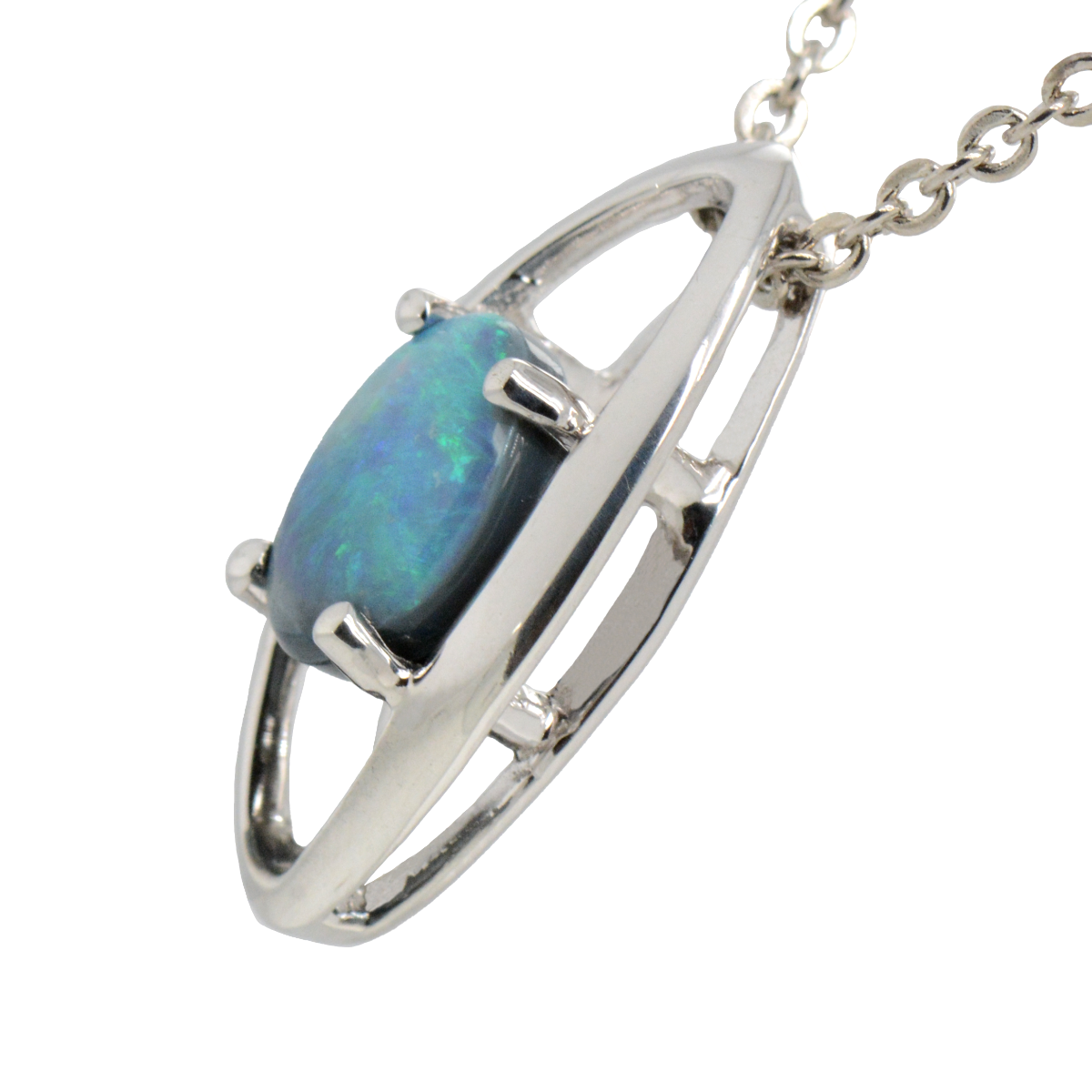 Sterling Silver Black Opal Pendant (ssblk991)