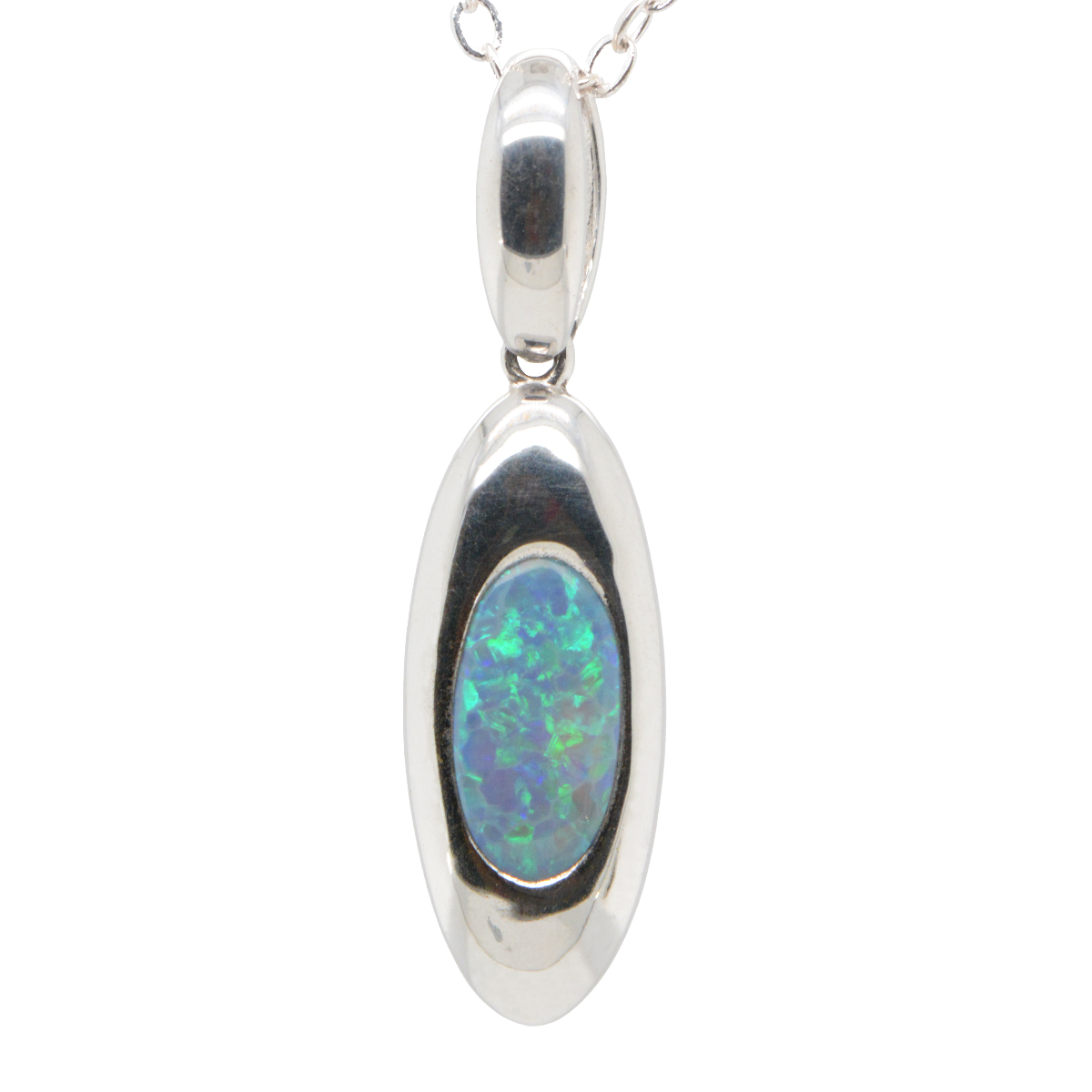 Sterling Silver Black Opal Pendant (ssblk993)