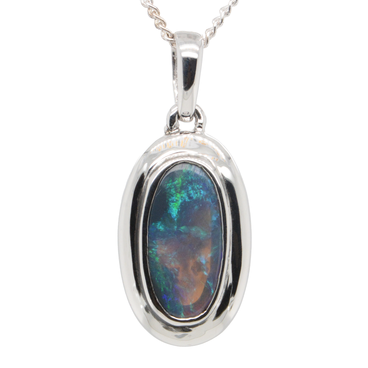 Sterling Silver Black Opal Pendant (ssblk994)