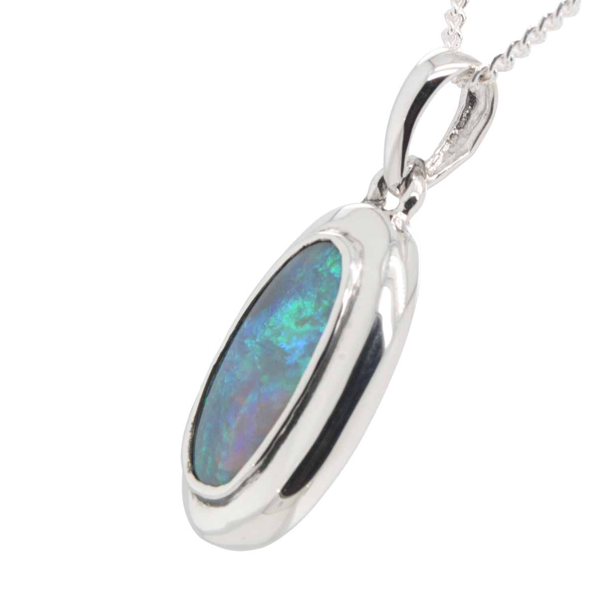 Sterling Silver Black Opal Pendant (ssblk994)