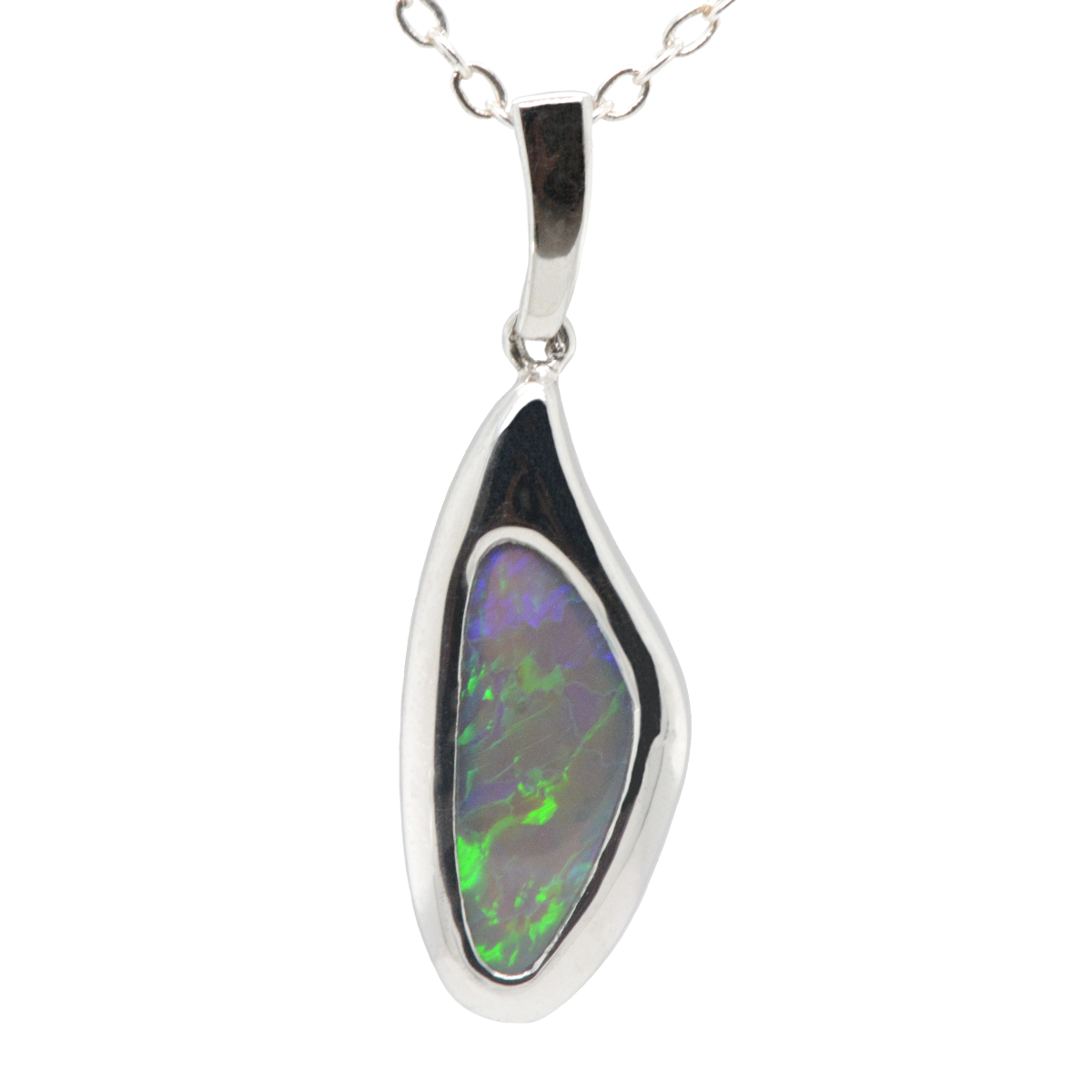 Sterling Silver Black Opal Pendant (ssblk995)