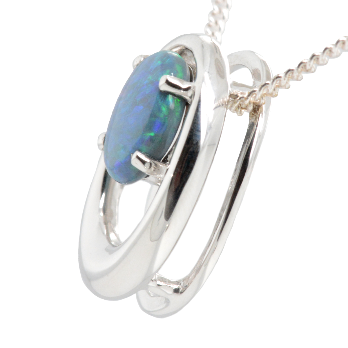 Sterling Silver Black Opal Pendant (ssblk996)