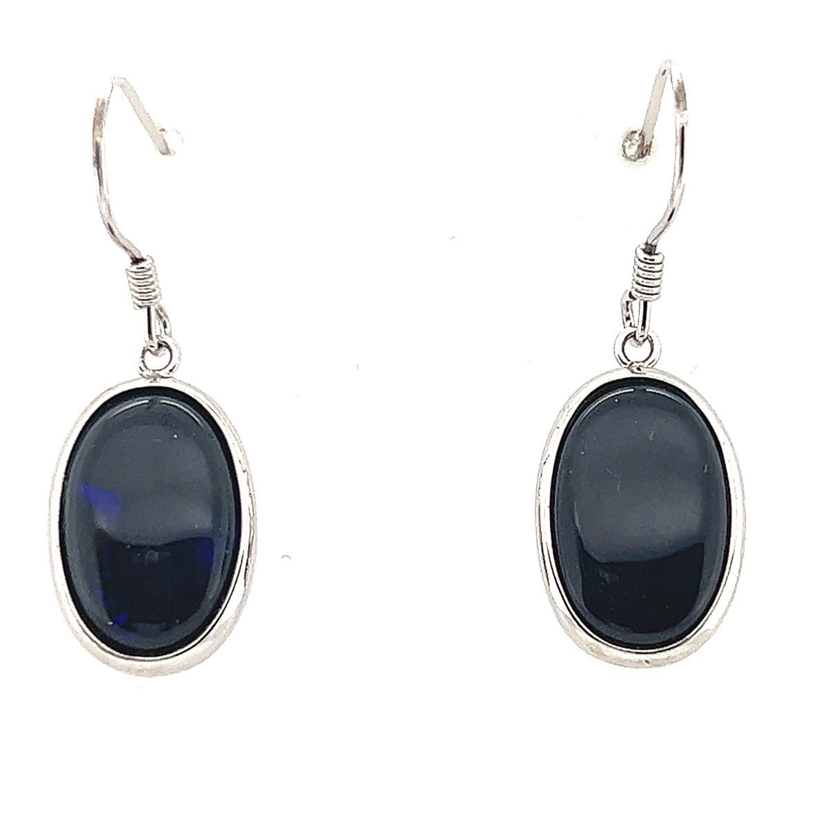 Sterling Silver Black Opal Earrings (ssblkear700)