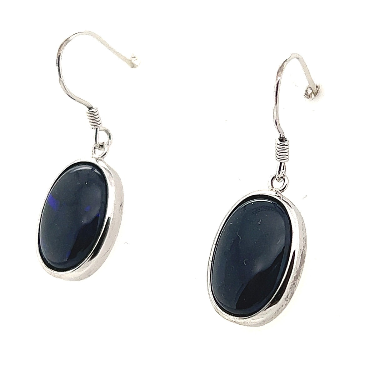 Sterling Silver Black Opal Earrings (ssblkear700)