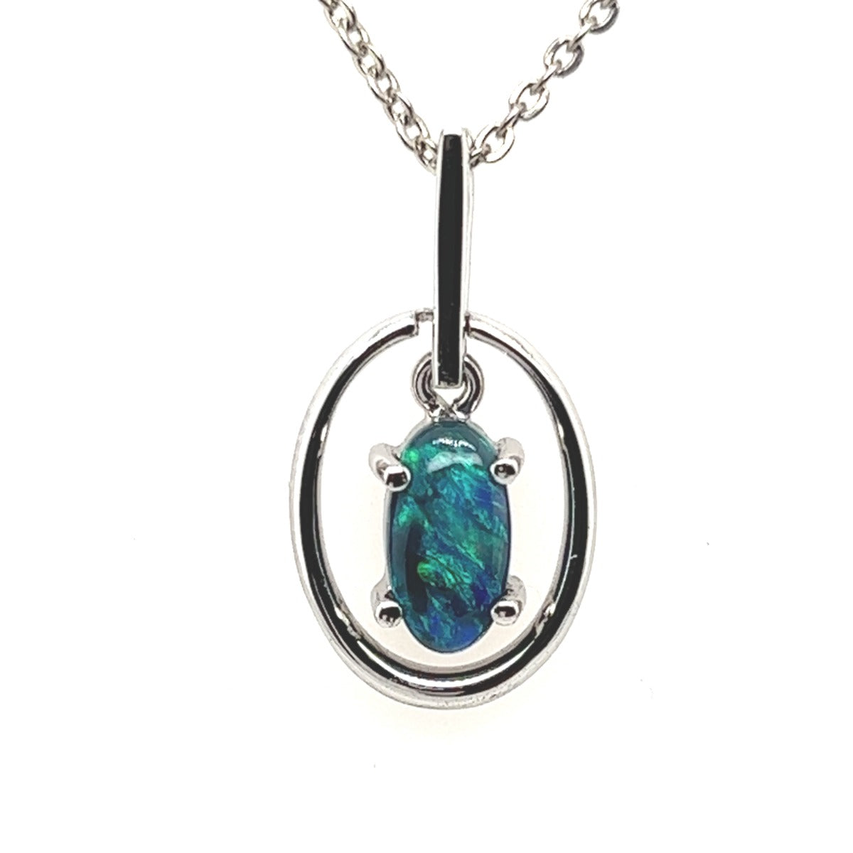 Sterling Silver Black Opal Pendant (SSBP1010)