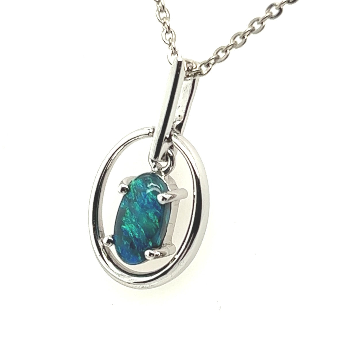 Sterling Silver Black Opal Pendant (SSBP1010)