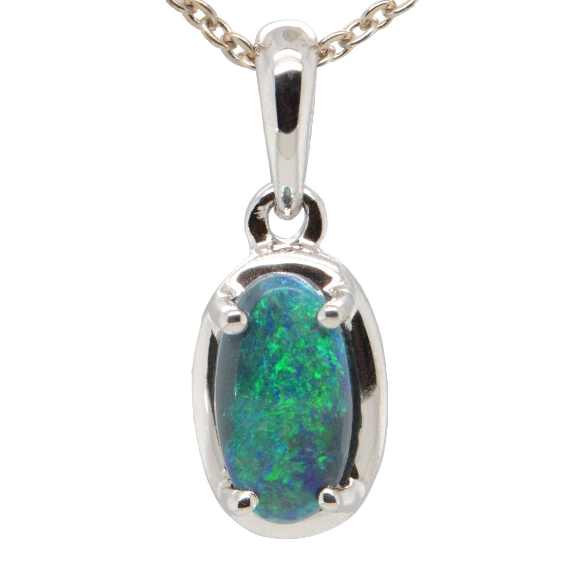 Sterling Silver Black Opal Pendant (ssbp1103)