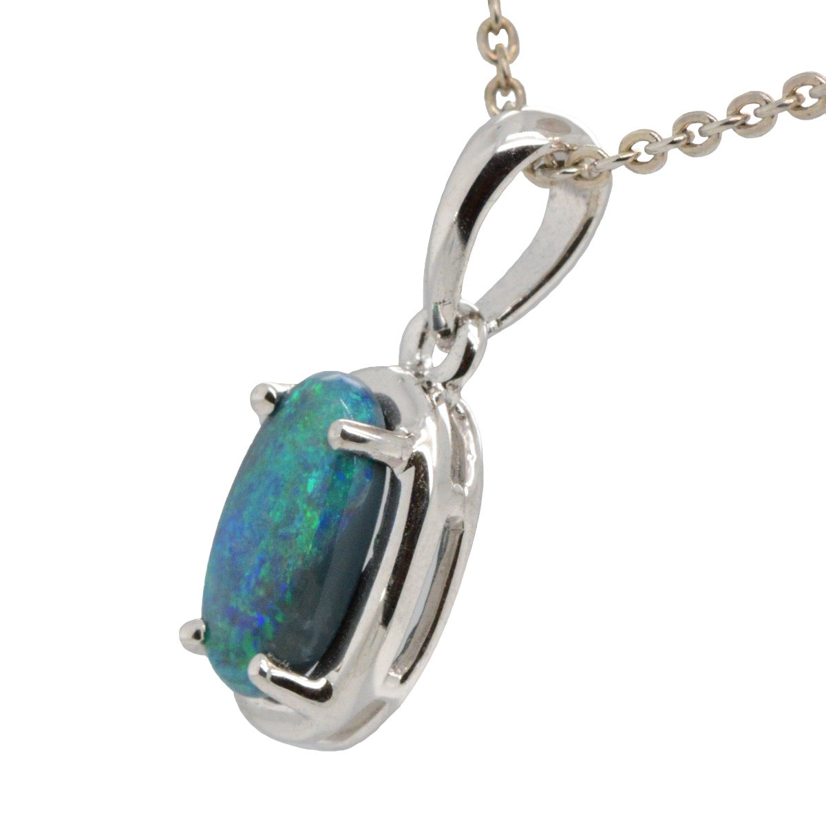 Sterling Silver Black Opal Pendant (ssbp1103)