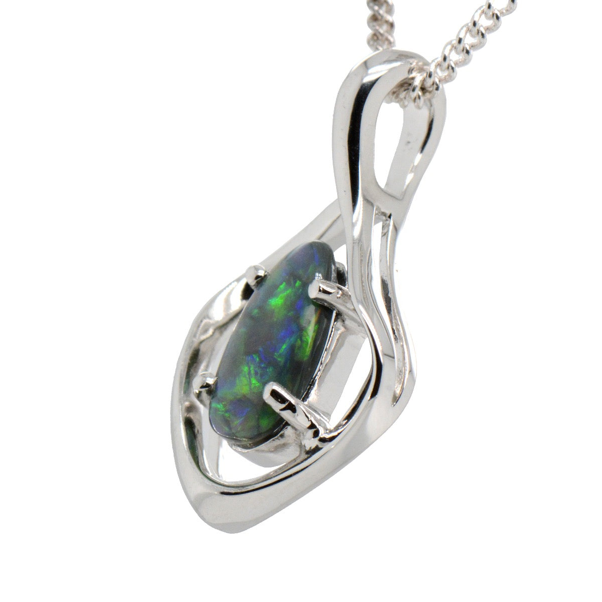 Sterling Silver Black Opal Pendant (ssbp560)