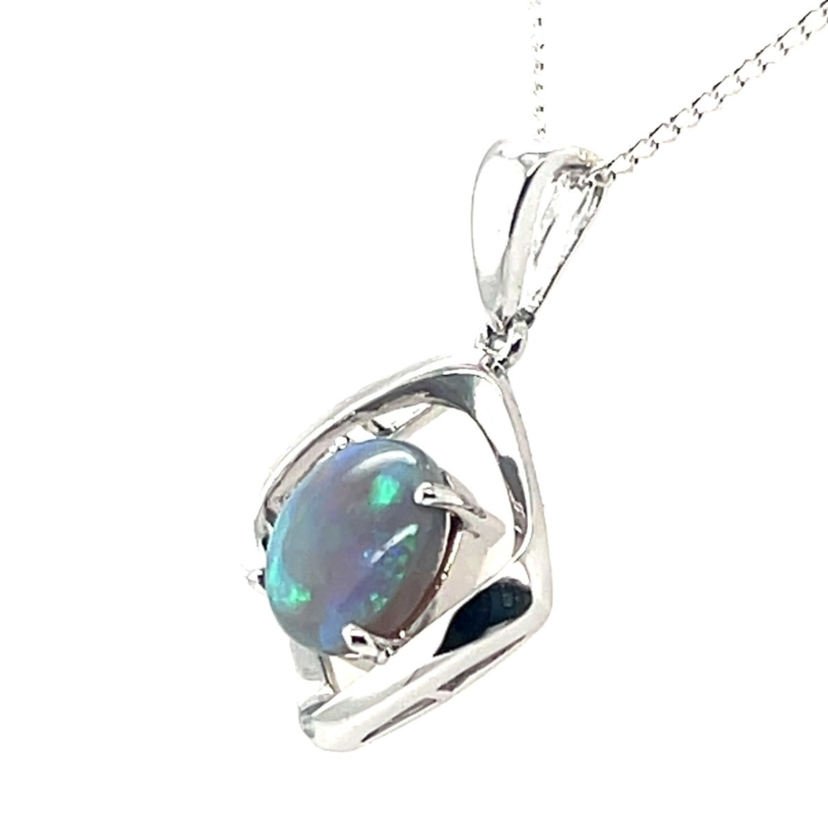 Sterling Silver Black Opal Pendant (ssbp601)