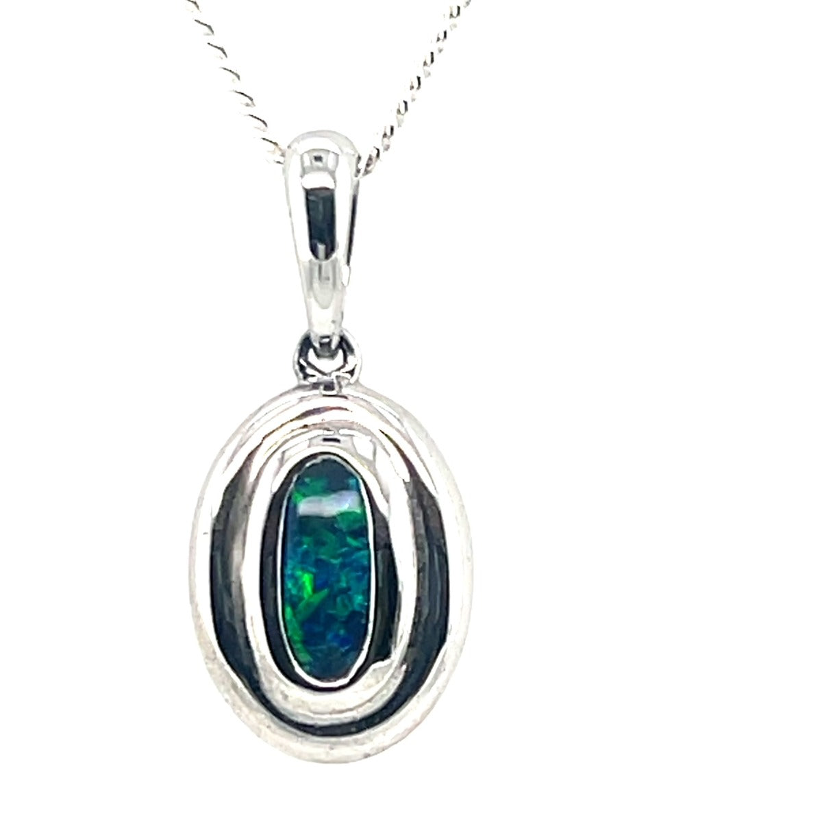 Sterling Silver Black Opal Pendant (ssbp602)