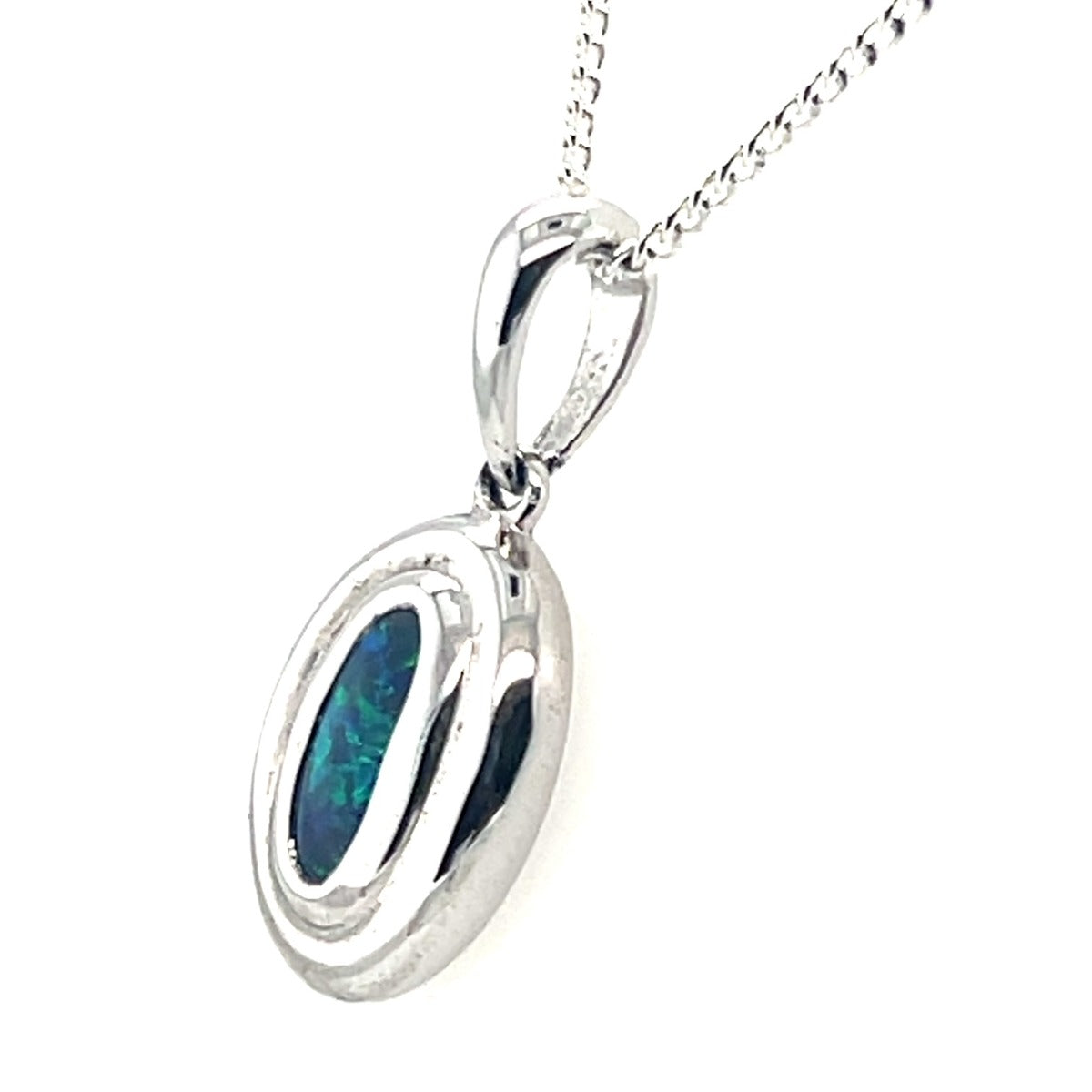 Sterling Silver Black Opal Pendant (ssbp602)