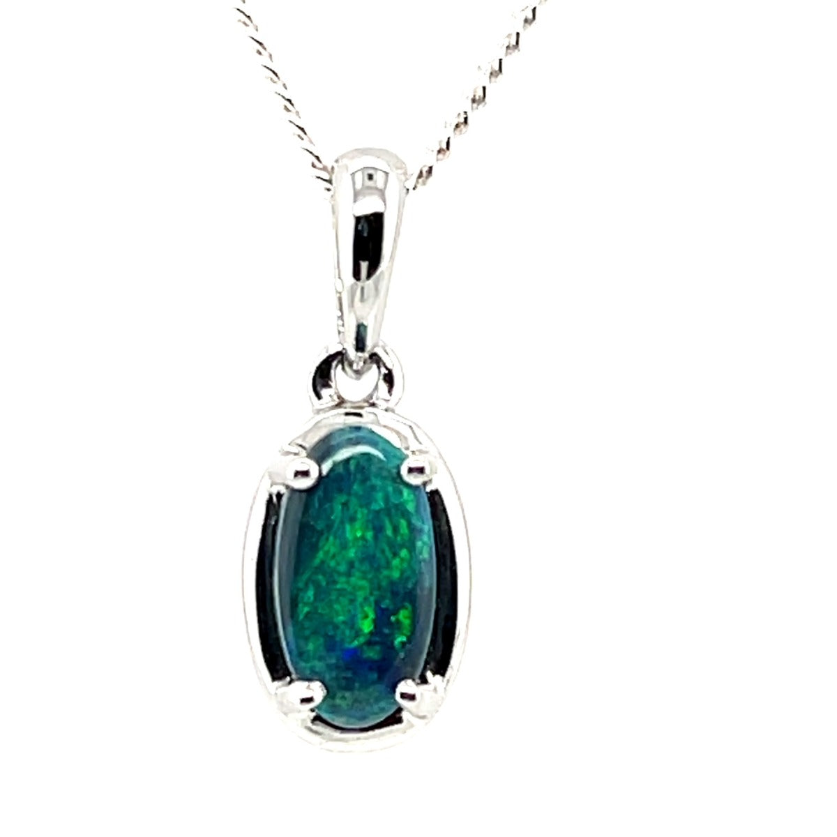 Sterling Silver Black Opal Pendant (ssbp607)