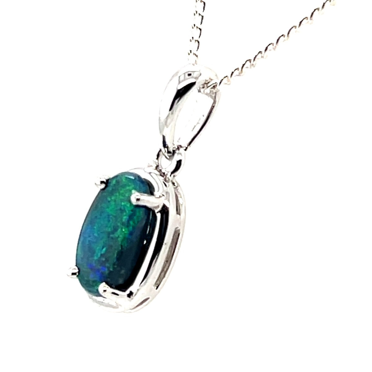 Sterling Silver Black Opal Pendant (ssbp607)