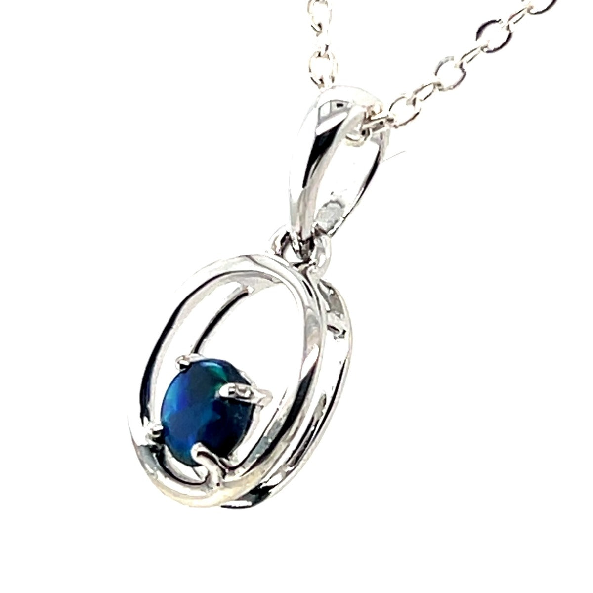 Sterling Silver Black Opal Pendant (ssbp608)