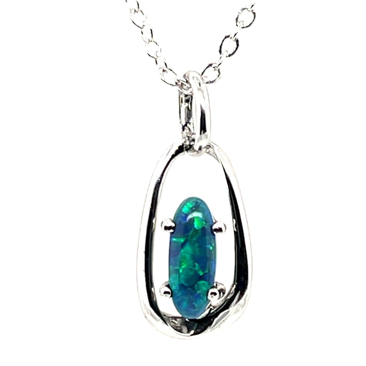 Sterling Silver Black Opal Pendant (ssbp610)