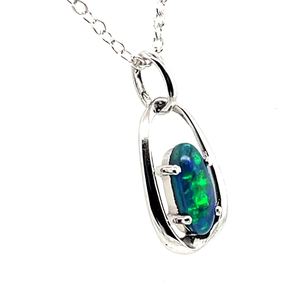 Sterling Silver Black Opal Pendant (ssbp610)