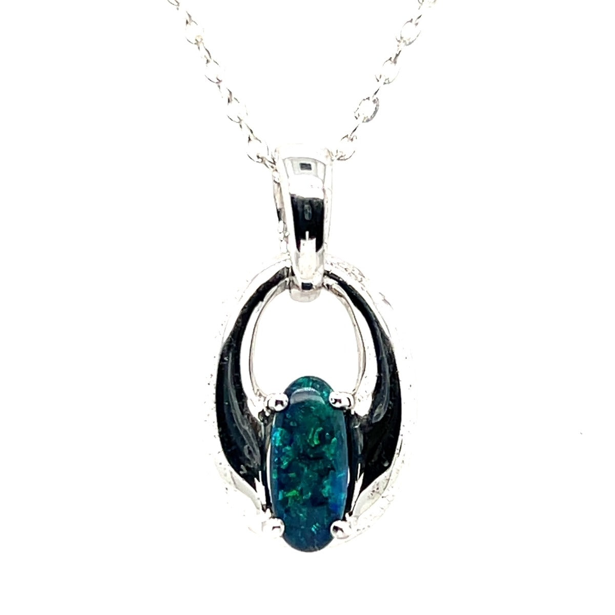 Sterling Silver Black Opal Pendant (ssbp612)