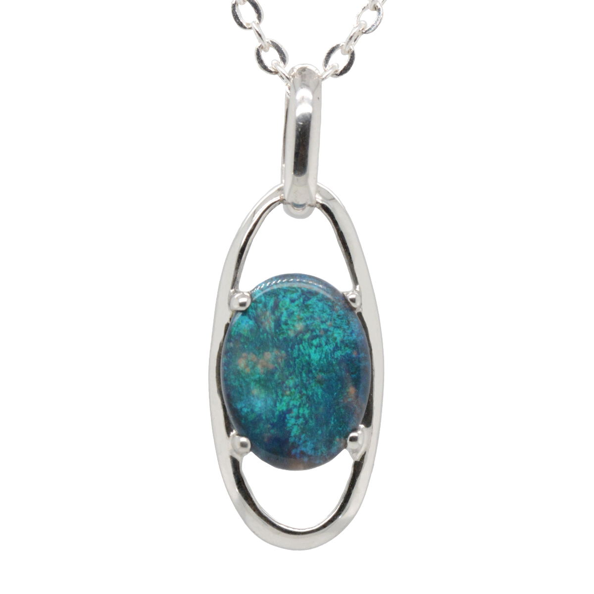 Sterling Silver Black Opal Pendant (ssbp808)