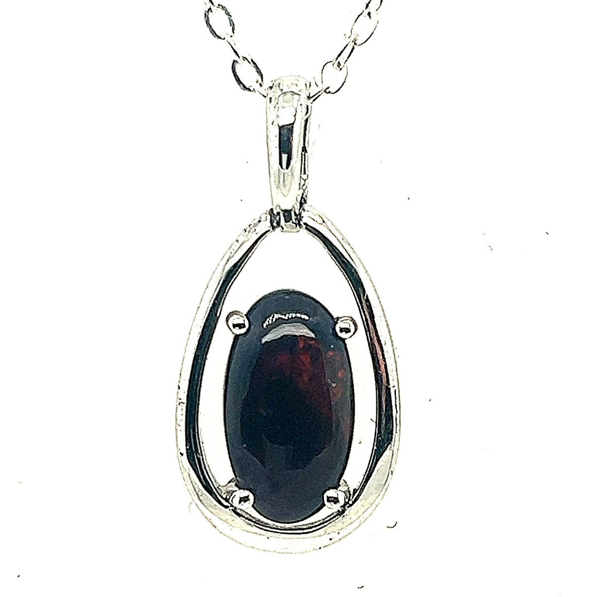 Sterling Silver Black Opal Pendant (ssbp561)