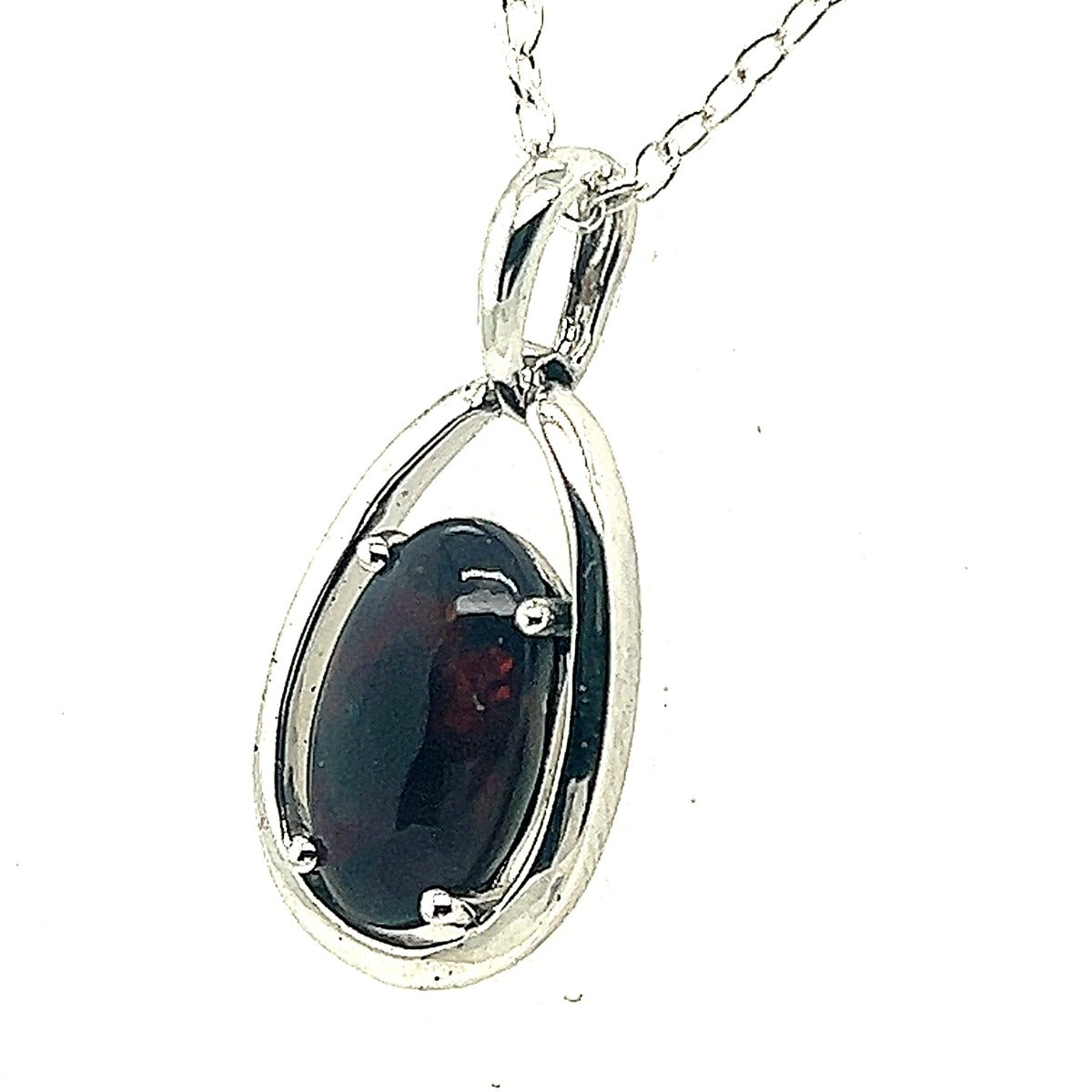 Sterling Silver Black Opal Pendant (ssbp561)