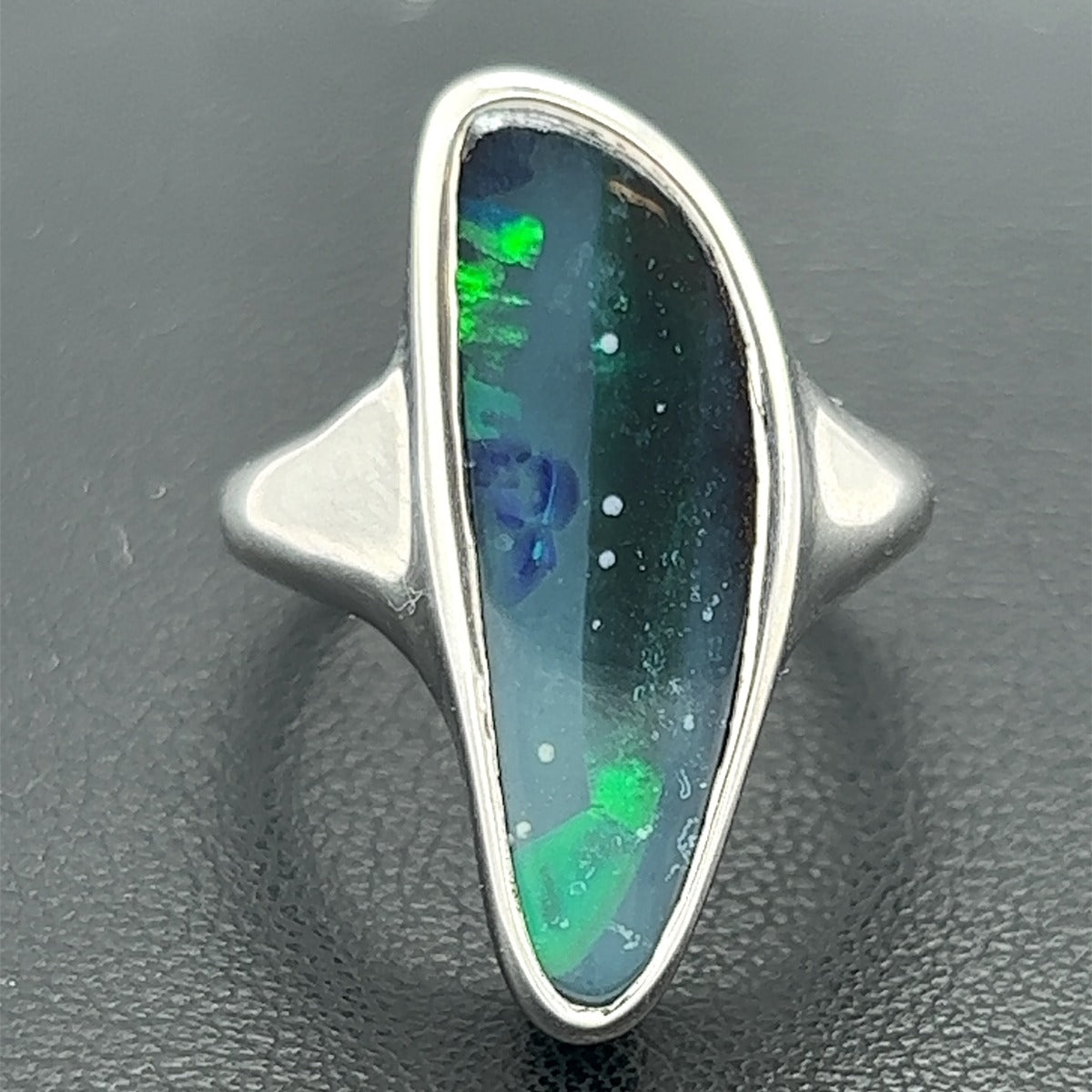 Sterling Silver Boulder Opal Ring (br8233)