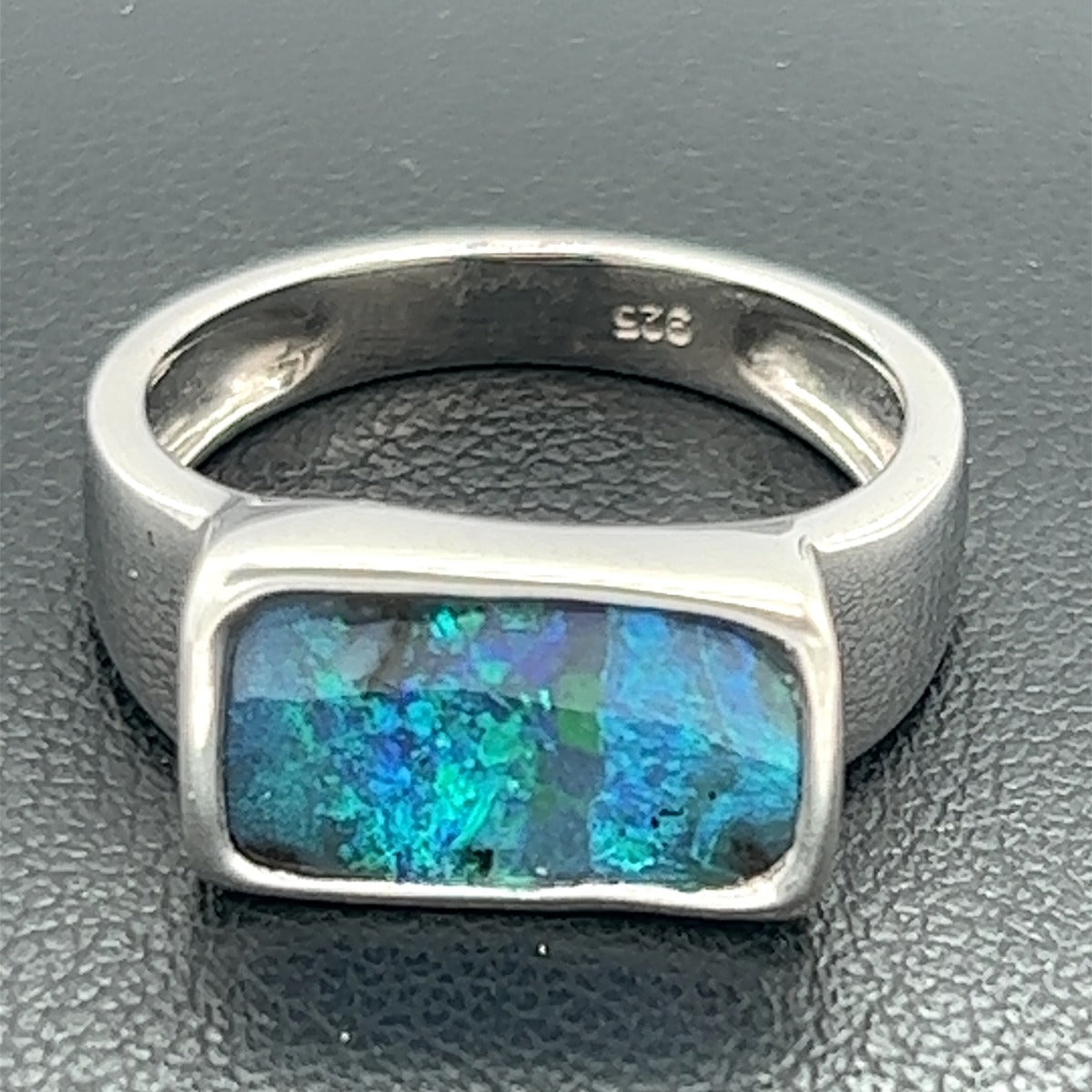 Sterling Silver Solid Boulder Opal Ring (ssr7803)