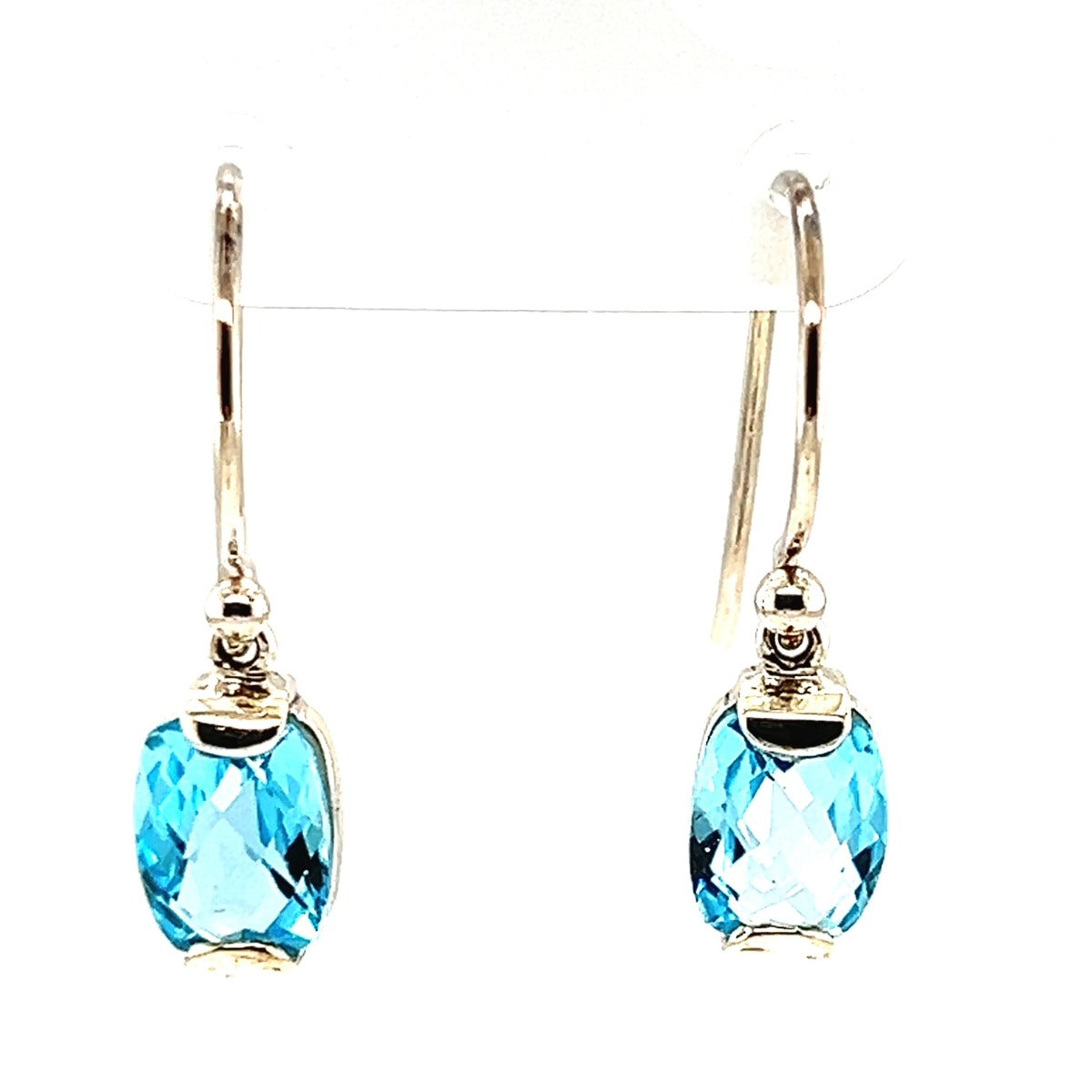 Sterling Silver Blue Topaz Earrings (ssbtear14)