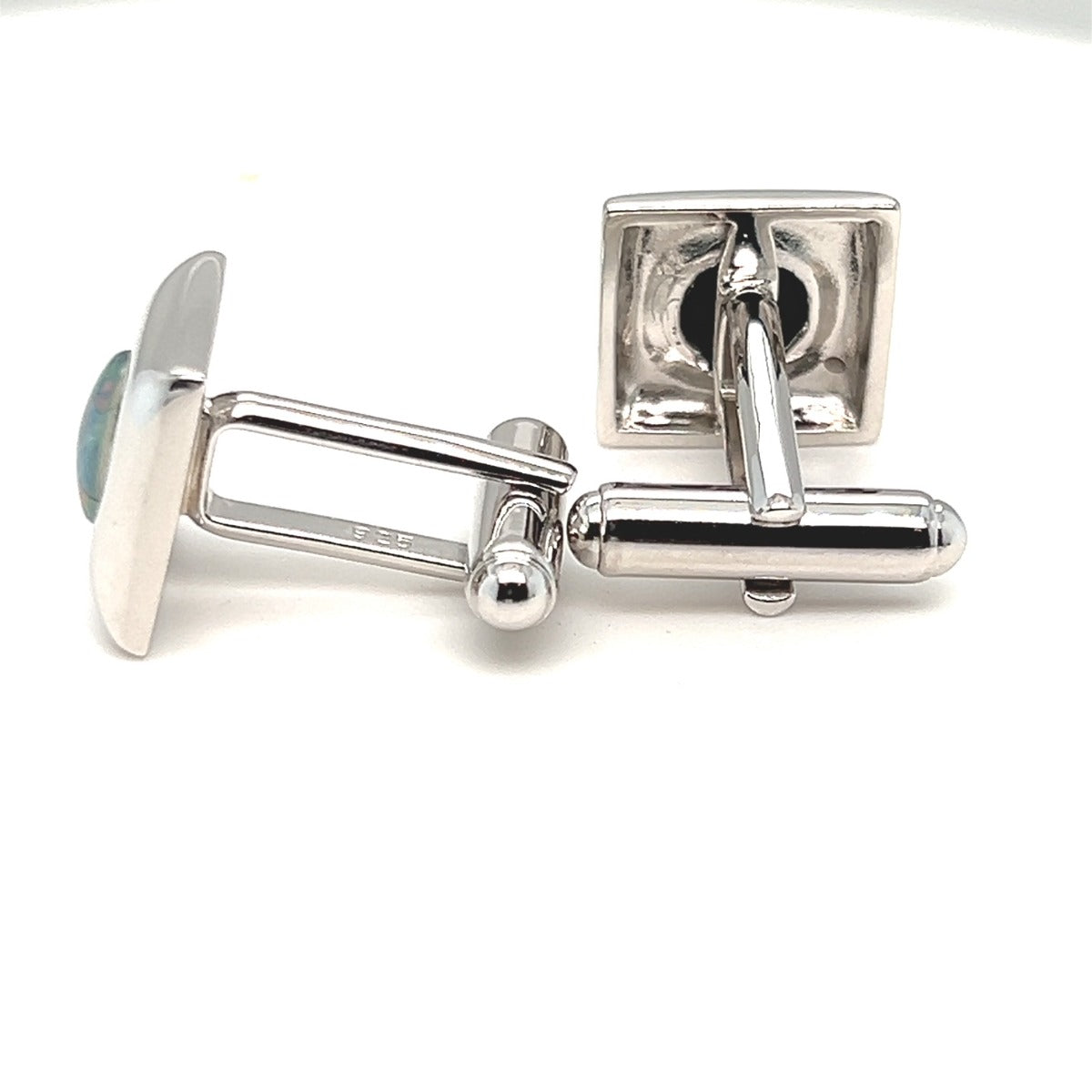 Sterling Silver Mosaic Opal Cufflinks (sscuff17)