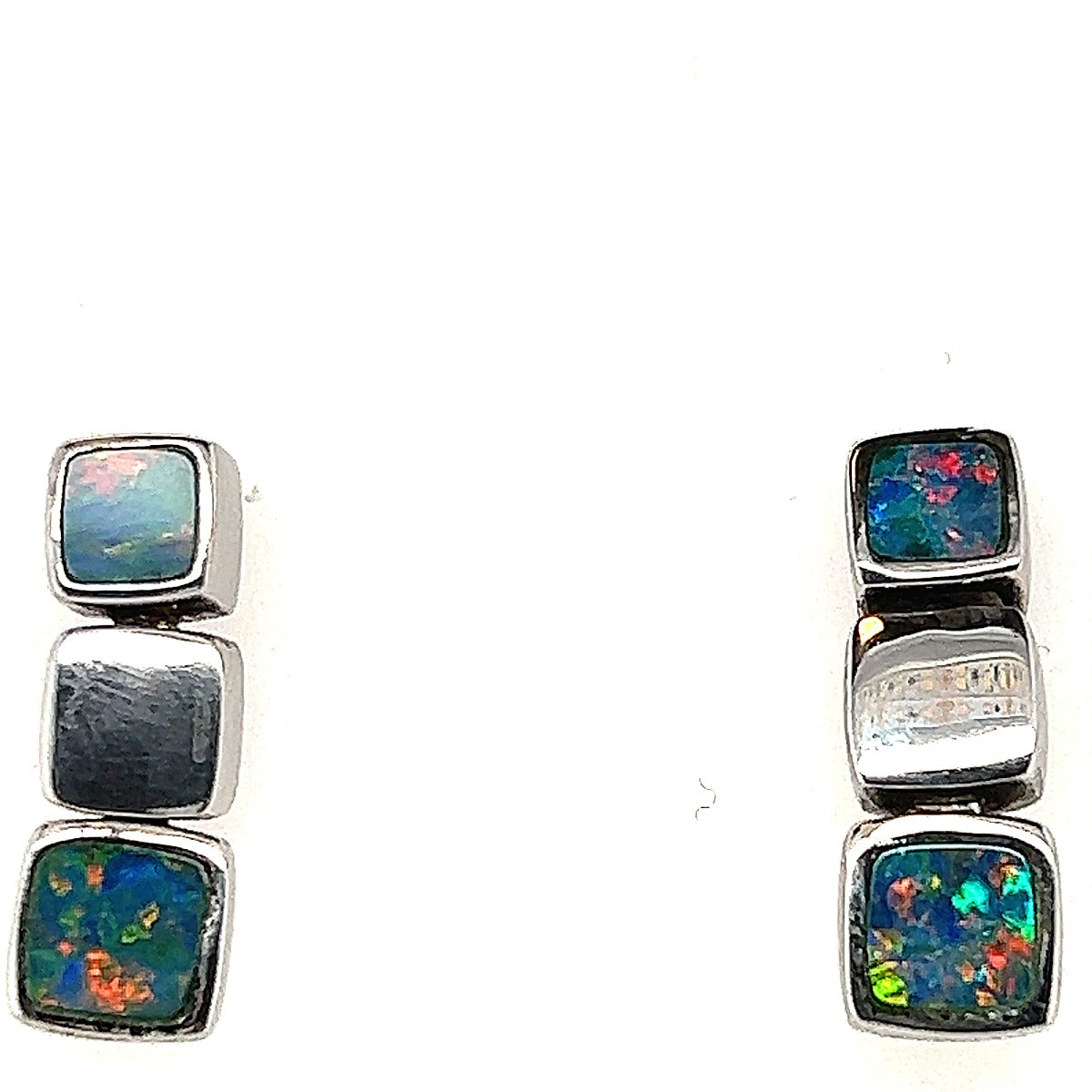 Sterling Silver Doublet Opal Earrings (ssde606)