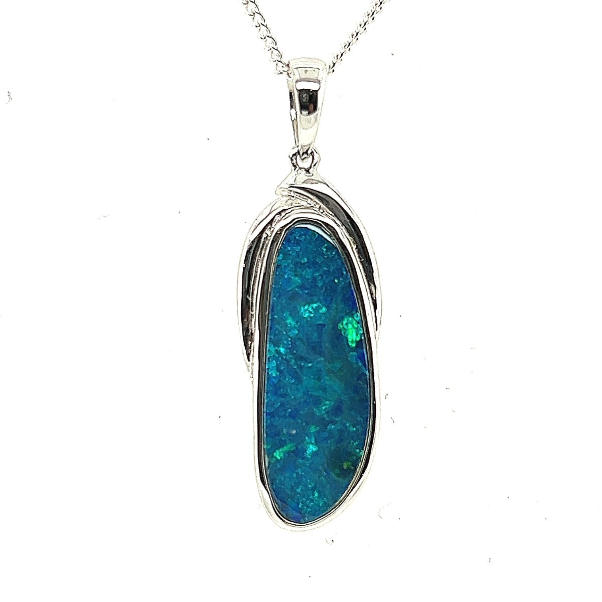 Sterling Silver Doublet Opal Pendant (ssdp4003)