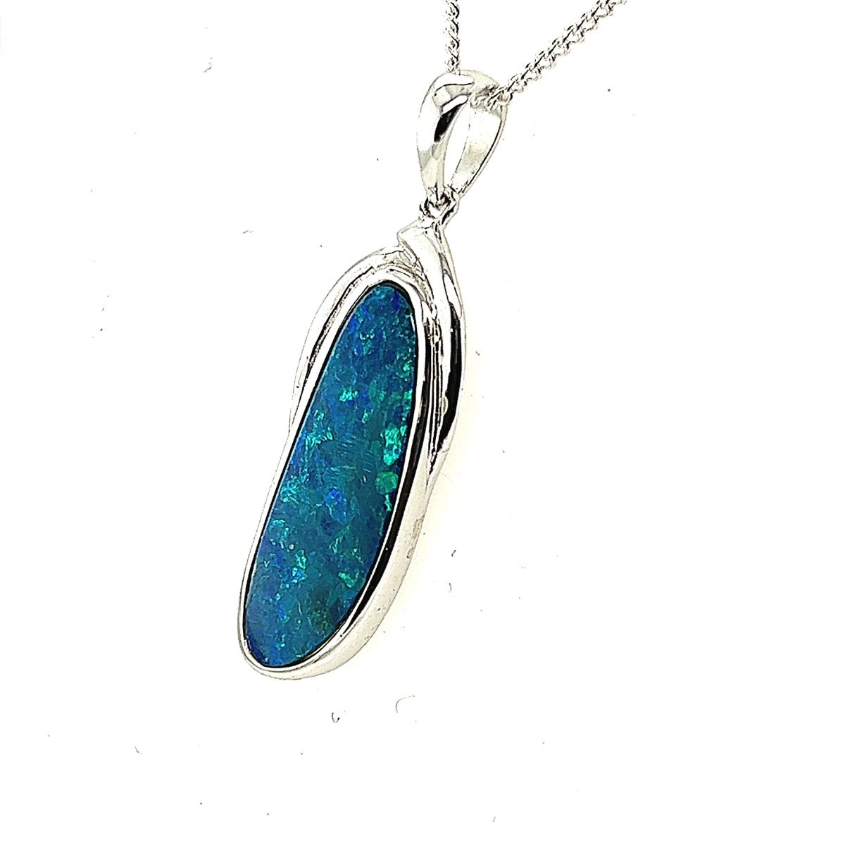 Sterling Silver Doublet Opal Pendant (ssdp4003)