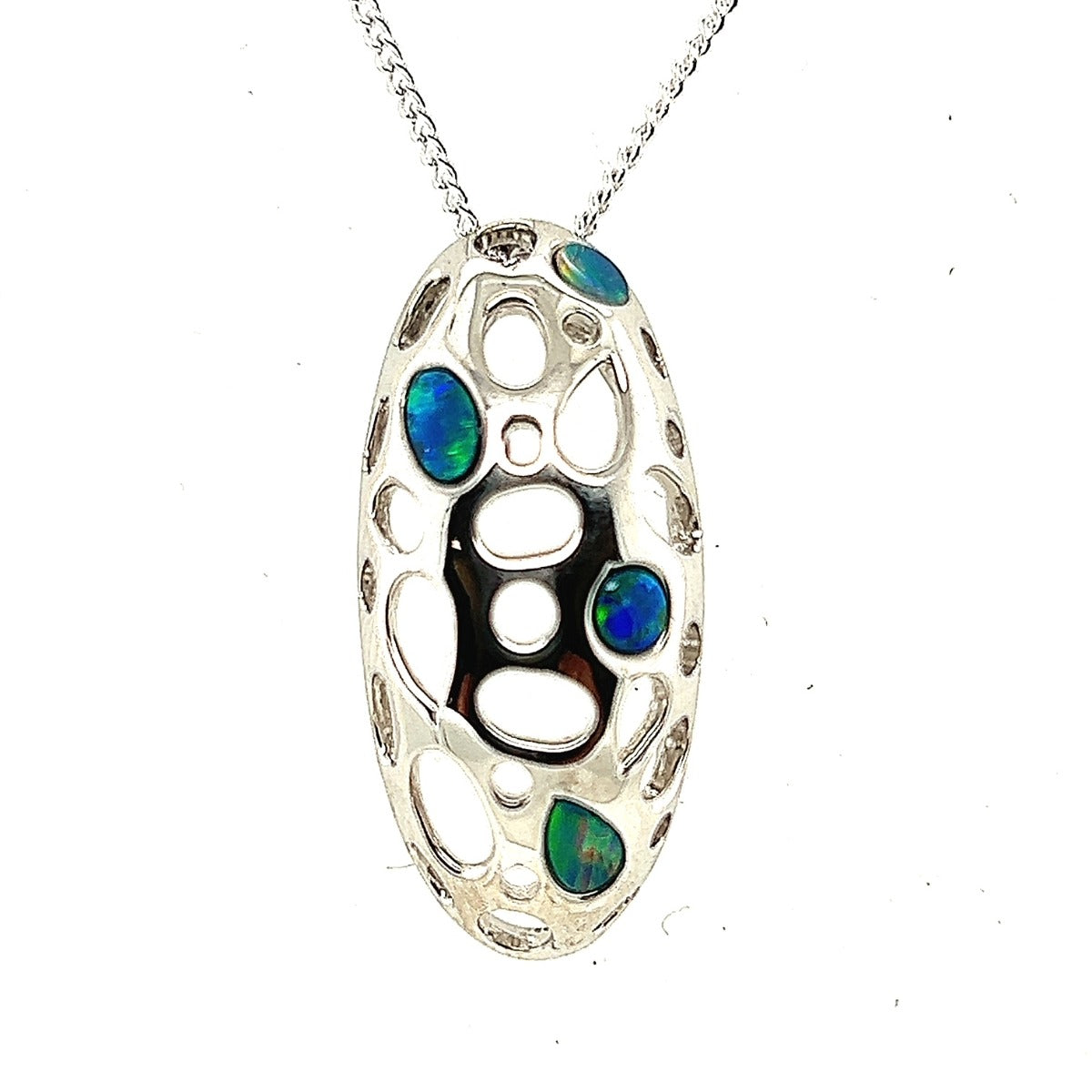 Sterling Silver Doublet Opal Pendant (ssdp4006)