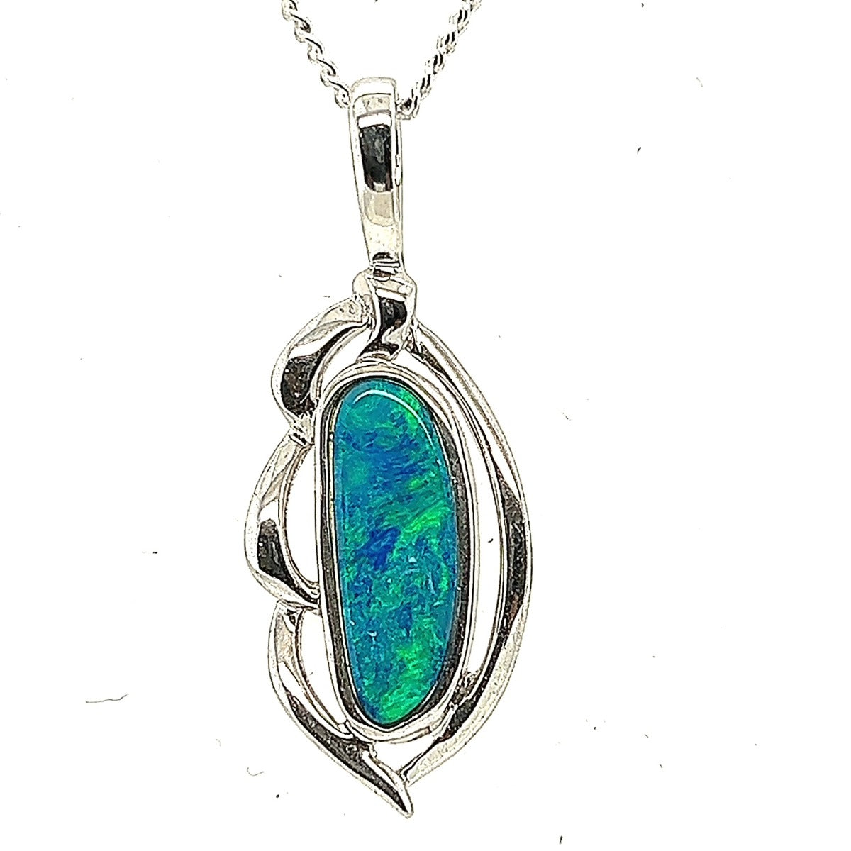 Sterling Silver Doublet Opal Pendant (ssdp4007)