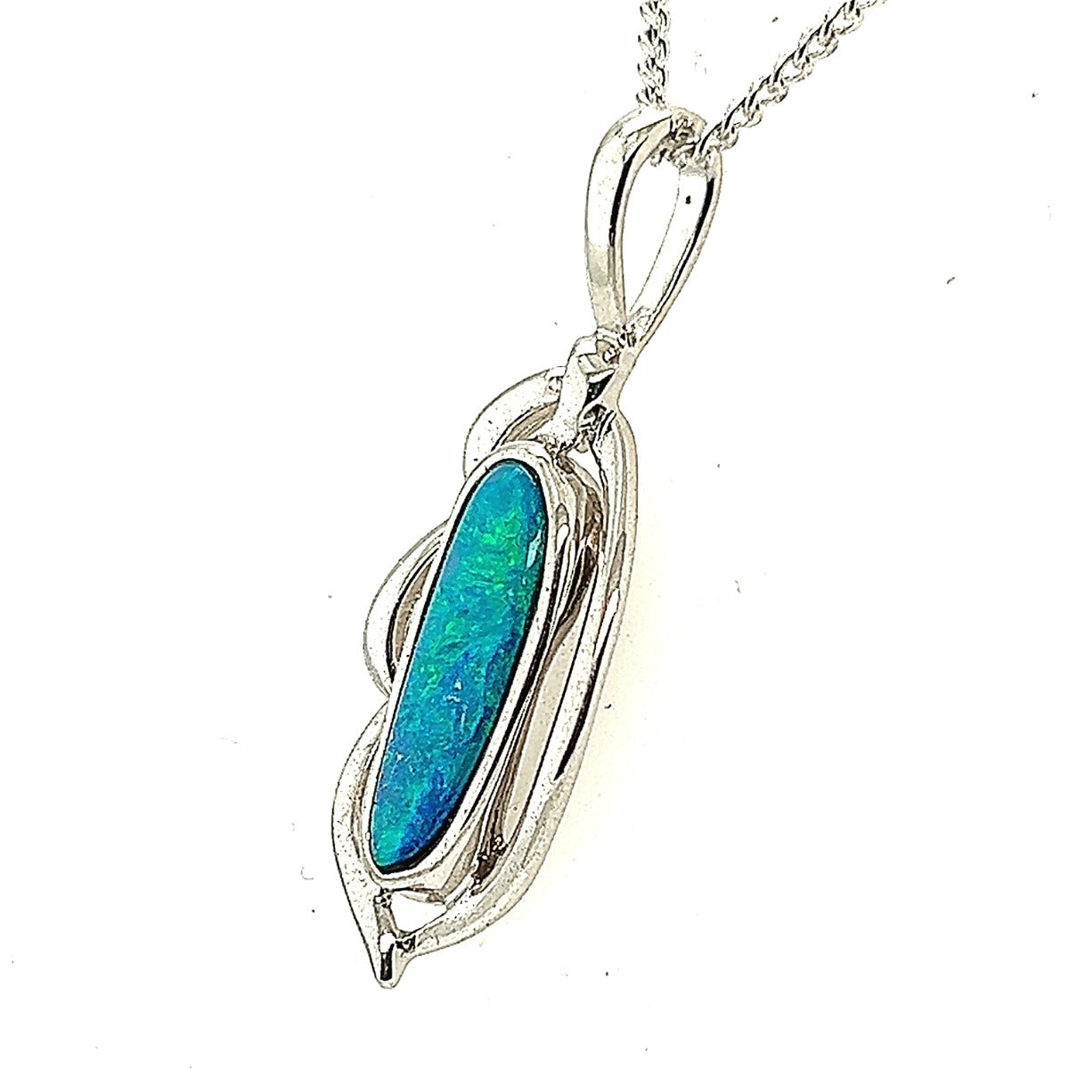 Sterling Silver Doublet Opal Pendant (ssdp4007)