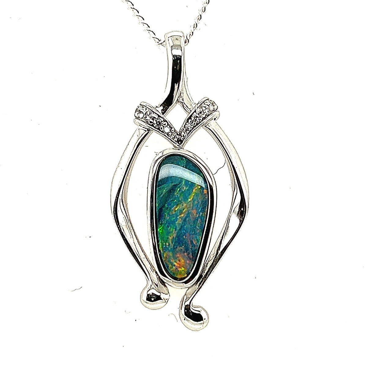 Sterling Silver Doublet Opal Pendant (ssdp4008)