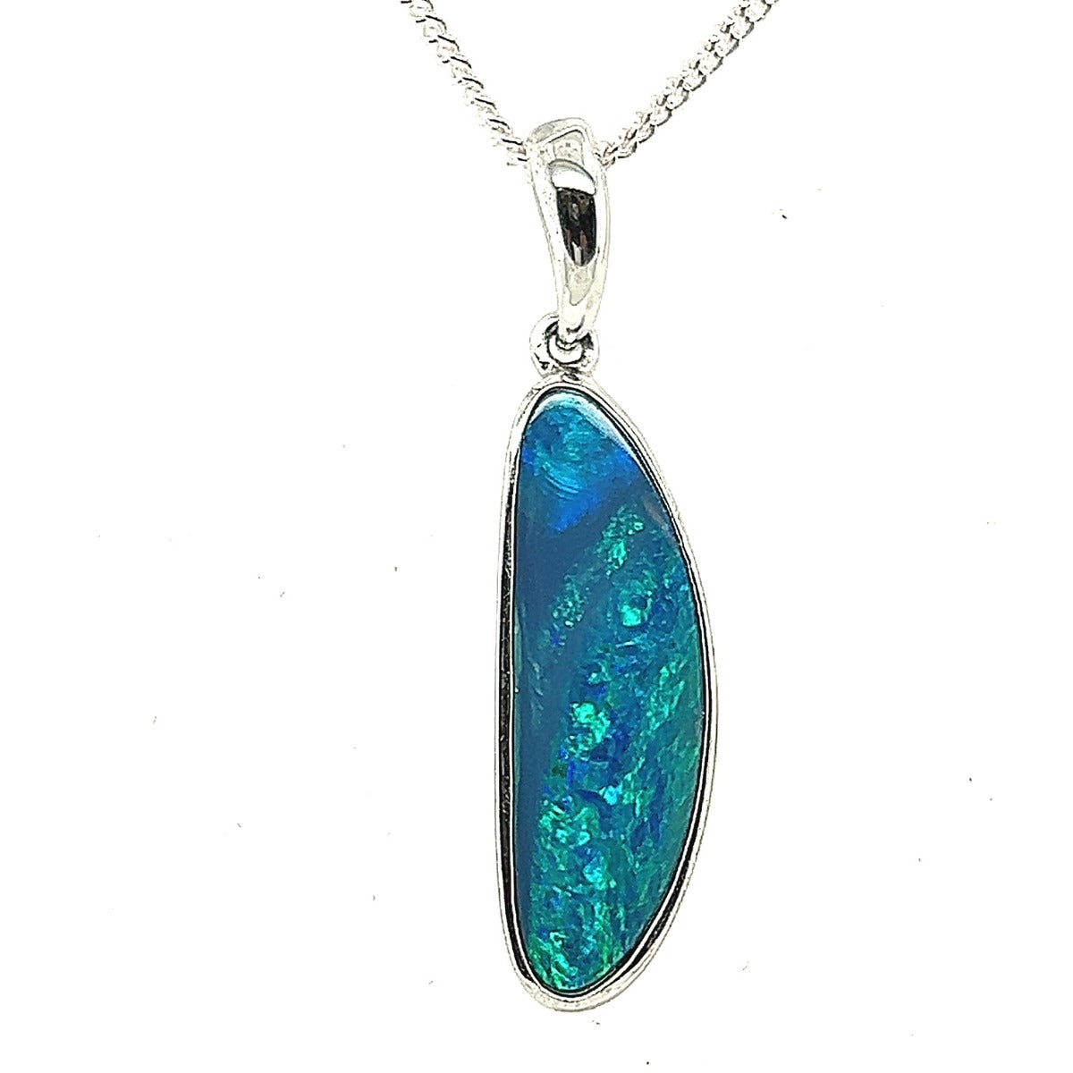 Sterling Silver Doublet Opal Pendant (ssdp4021)